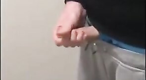 Twink cums in classroom after wanking in school bathroom
