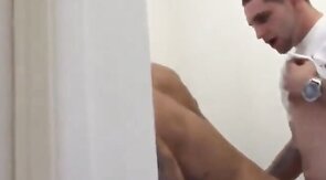 Bareback Amateur Twink Takes Dick and Doorbell Interruptions