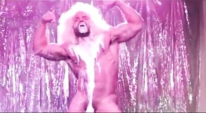 Muscular Bear Stripper with a Huge Cock