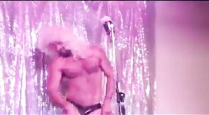 Muscular Bear Stripper with a Huge Cock
