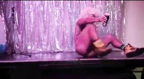 Muscular Bear Stripper with a Huge Cock