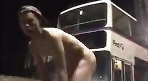 Exhibitionist Twink Strokes It on the Busy Streets