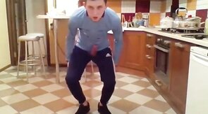 Cumming in my New Kitchen with my Big Cock