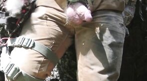 Hairy Bear Cock and Balls Pee Show