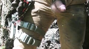 Hairy Bear Cock and Balls Pee Show