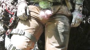 Hairy Bear Cock and Balls Pee Show