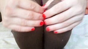 Ts Kalinka Amateur Crossdresser Twink in Brown Pantyhose