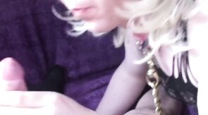 Leashed Sissy Slut Luce Gets Kinky BDSM Blowjob and Facial