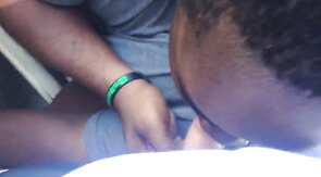 Chubby Gay Interracial Blowjob in Public