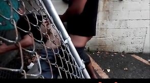 Amateur Latin Guy Takes it from a Black Stud in a Junkyard