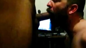 Hairy Bear Daddy Sucks Amateur Cock