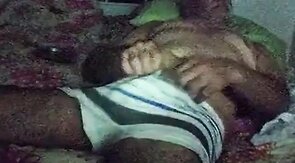 Big-Cock Daddy Strokes Solo on Bed