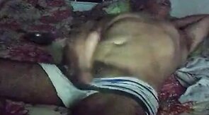 Big-Cock Daddy Strokes Solo on Bed