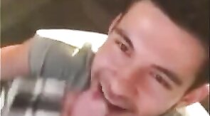 Cute Latin Hunk Sucks Big Cock and Eats Cum