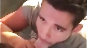 Cute Latin Hunk Sucks Big Cock and Eats Cum
