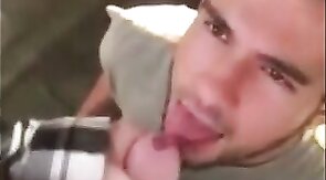 Cute Latin Hunk Sucks Big Cock and Eats Cum
