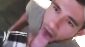 Cute Latin Hunk Sucks Big Cock and Eats Cum
