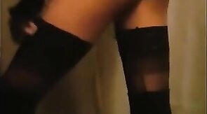 Asian Twink's Spanking in Stockings