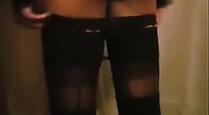 Asian Twink's Spanking in Stockings