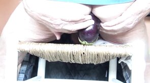 Old Gaping Ass Takes a Big Eggplant