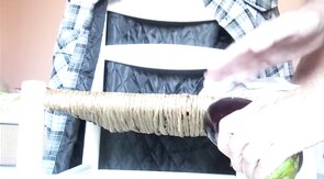 Old Gaping Ass Takes a Big Eggplant