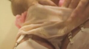 Cum Drops Keep Falling on Dyanne JO's 20-garter Girdle