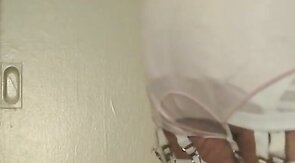 Cum Drops Keep Falling on Dyanne JO's 20-garter Girdle