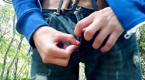 Spanked Twink Strips Outdoors