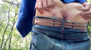 Spanked Twink Strips Outdoors