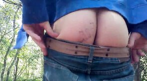 Spanked Twink Strips Outdoors