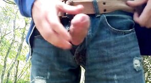 Spanked Twink Strips Outdoors