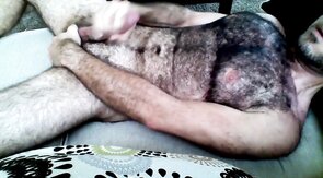 Hairy Horny Daddy Strokes His Big Cock