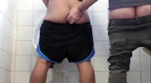 DADDY BEAR FUCKS FAT AMATEUR IN A PUBLIC BATHROOM