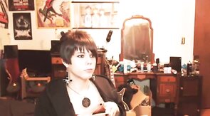 Short-Haired Crossdresser Cutie on Webcam