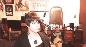 Short-Haired Crossdresser Cutie on Webcam