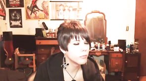 Short-Haired Crossdresser Cutie on Webcam