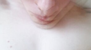 Amateur Creamy Close-Up: Slow-Mo Cum Swallowing!