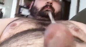 Fat Bear Gets a Handjob from a Big-Cocked Amateur