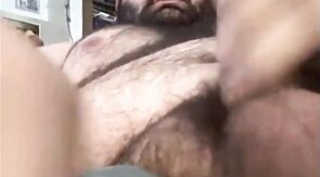 Fat Bear Gets a Handjob from a Big-Cocked Amateur