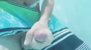 Underwater Jerk-Off Session Outdoors - Amateur Style