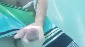 Underwater Jerk-Off Session Outdoors - Amateur Style