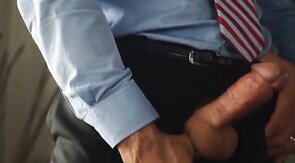 Amateur Big-Cock Daddy Suits Up for Solo Action