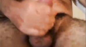 HAIRY LATINO DADDY BEAR STROKES HIS FAT COCK