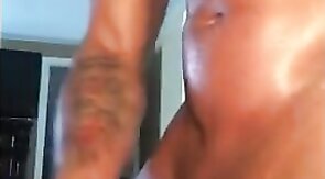 Black Hunk Jerks Off to Porn and Cums Hard