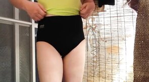 Volleyball Shorts: Asian Crossdresser Strips