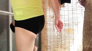 Volleyball Shorts: Asian Crossdresser Strips