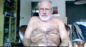 Silver Daddy Lars Jerks Off on Webcam