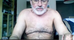 Silver Daddy Lars Jerks Off on Webcam