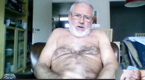 Silver Daddy Lars Jerks Off on Webcam