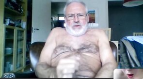 Silver Daddy Lars Jerks Off on Webcam